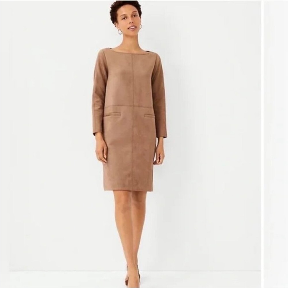 Ann Taylor Tan Long Sleeve Dress